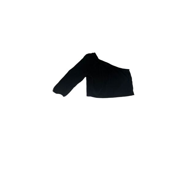 Forever 21 Black One Shoulder Long Sleeve Ribbed Top Women's Size Medium - Picture 1 of 4
